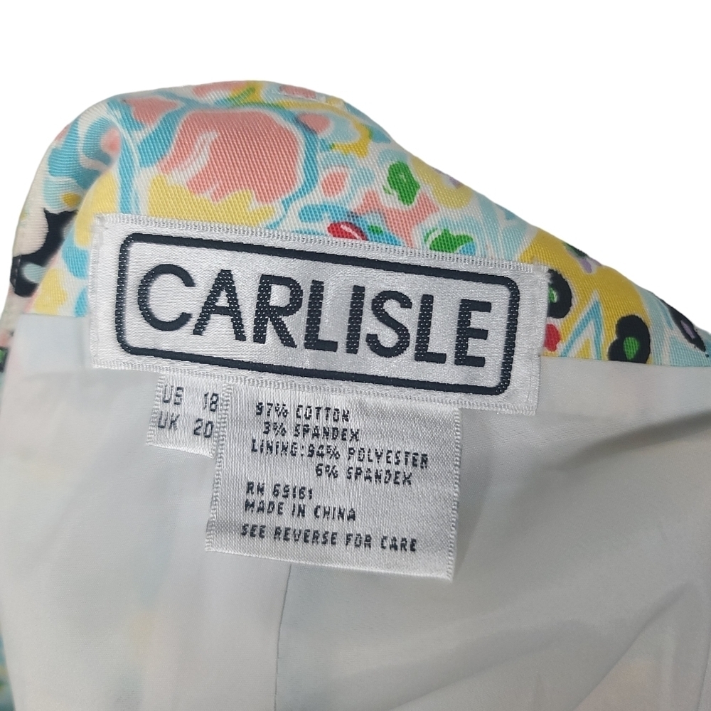 Carlisle Paisley Colorful Front Zipper Pencil Skirt 18 - Picture 6 of 7